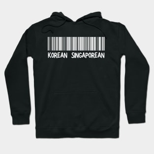Korean Singaporean - Korea, Singapore Barcode Hoodie